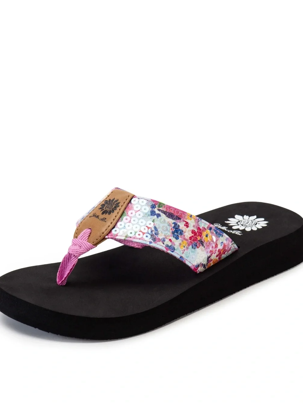YELLOW BOX FRANCES PURPLE MULTI FLIP FLOPS MEDIUM WIDTH NEW IN BOX - Picture 2 of 4
